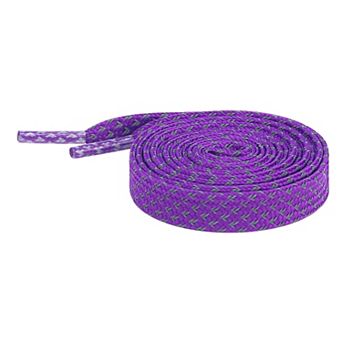 Reflective Dual Color Checkered Woven Flat Shoelaces 2 Pairs for Sneakers 47.2"