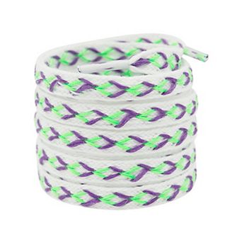 2 Pairs 0.47'' Wide Contrast Color Flat Fat Braided Twist Woven Shoelaces 47.2"