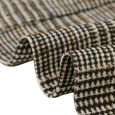 2 Pcs Women's Plus Size Blazers Business Plaid Notched Lapel Long Sleeve Button Jacket with Pockets