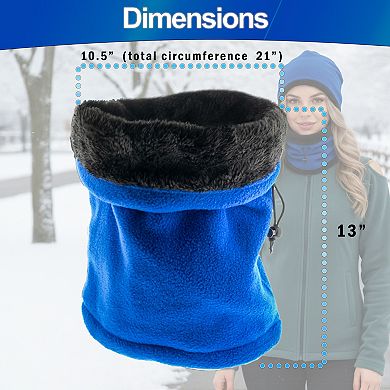 Sherpa Lined Fleece Neck Gaiter Balaclava - Windproof UV Protection, One Size Fits Most for Skiing