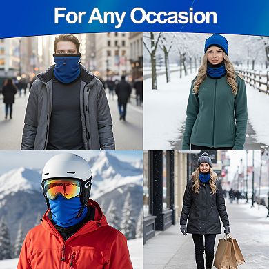 Sherpa Lined Fleece Neck Gaiter Balaclava - Windproof UV Protection, One Size Fits Most for Skiing