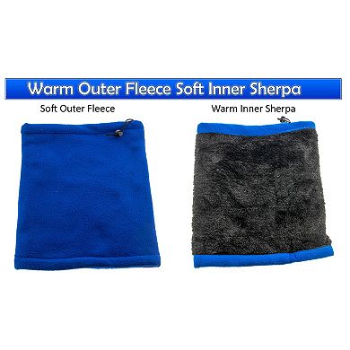 Sherpa Lined Fleece Neck Gaiter Balaclava - Windproof UV Protection, One Size Fits Most for Skiing