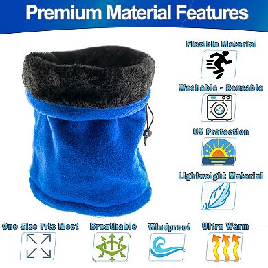 Sherpa Lined Fleece Neck Gaiter Balaclava - Windproof UV Protection, One Size Fits Most for Skiing
