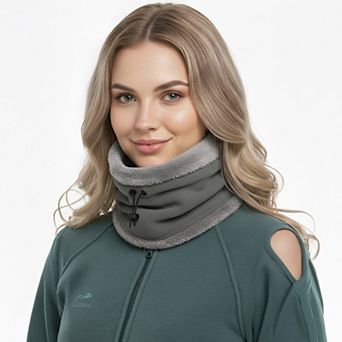 Sherpa Lined Fleece Neck Gaiter Balaclava - Windproof UV Protection, One Size Fits Most for Skiing