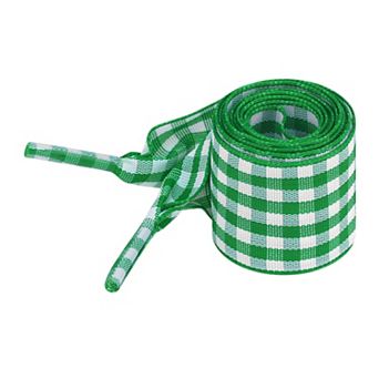 Women's Wide Flat Shoelaces Plaid Fantastic Shoe Laces for Sneaker 2 Pairs 55.1"