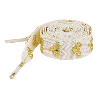 Women's 2 Pairs Flat Glitter Shiny Shoe Laces Metallic Heart Shoelaces 47.2"