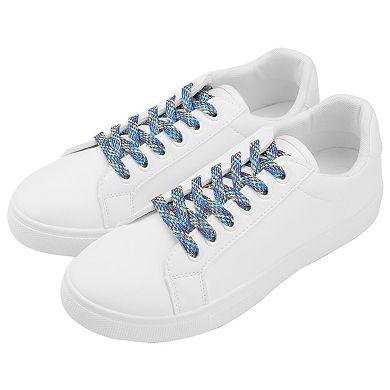 Shiny Colorful Metallic Laces Flat Thin Glitter Shoe Laces 2 Pairs 47.2"