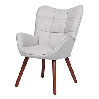 High Back Upholstered Seats with Oak Wood Legs for Kitchen & Restaurant,Dining Chairs