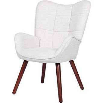 High Back Upholstered Seats with Oak Wood Legs for Kitchen & Restaurant,Dining Chairs