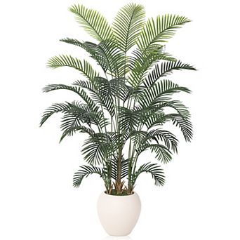 VeriNatural 8ft Artificial Palm Tree in White Pot, Fake Plants for Indoor & Outdoor Home Decor