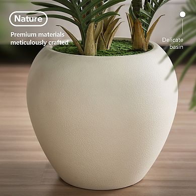 VeriNatural 8ft Artificial Palm Tree in White Pot, Fake Plants for Indoor & Outdoor Home Decor