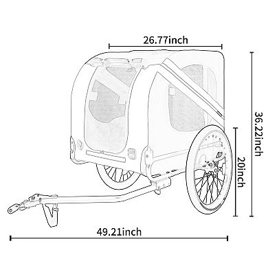 IFMALL Large Capacity Folding Pet Trailer for Outdoor Activities with Dogs