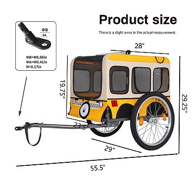 IFMALL Large All-Terrain Folding Pet Bike Trailer with Heavy-Duty Steel Frame
