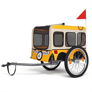 IFMALL Large All-Terrain Folding Pet Bike Trailer with Heavy-Duty Steel Frame