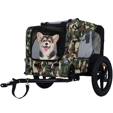 IFMALL Foldable Pet Trailer Carrier for Bicycle Rides with Medium Dogs