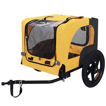 IFMALL Foldable Pet Trailer Carrier for Bicycle Rides with Medium Dogs