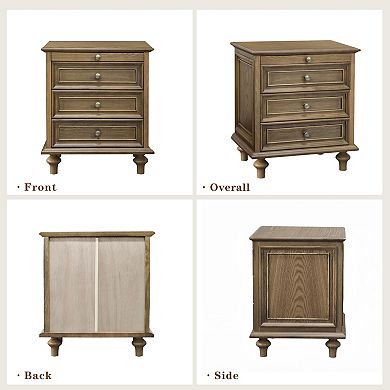 Retro-Style Bedside Table Living Room Storage Cabinet Sofa Side Table