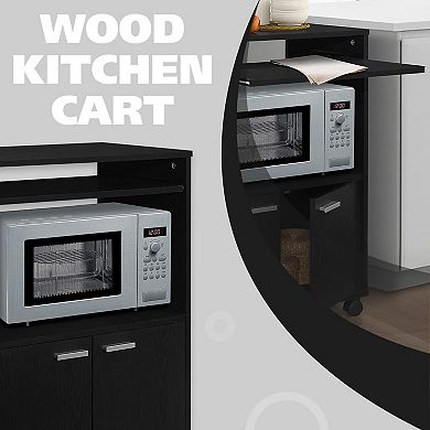 Kings Brand Furniture Byron 2-Door Kitchen Microwave Cart