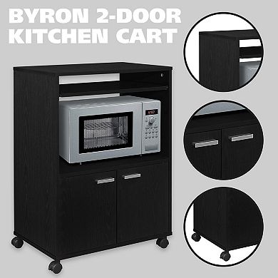 Kings Brand Furniture Byron 2-Door Kitchen Microwave Cart