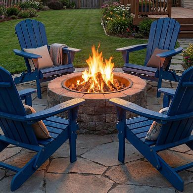 Wood Folding Adirondack Chair Set of 2