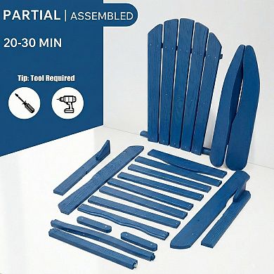 Wood Folding Adirondack Chair Set of 2