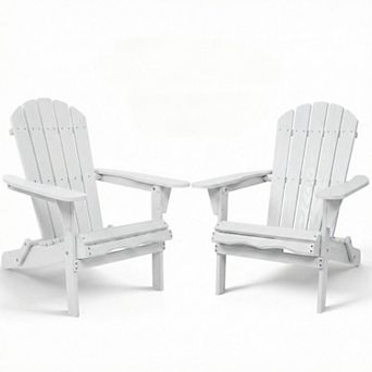 Wood Folding Adirondack Chair Set of 2