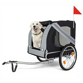 IFMALL Large All-Terrain Folding Pet Bike Trailer with 100LB Capacity