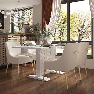 Glossy Wood Telescopic Dining Table