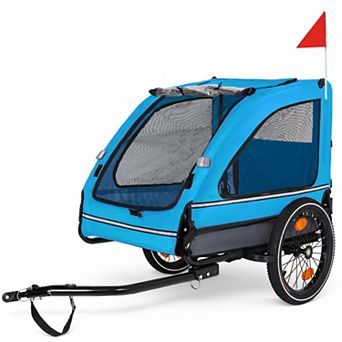 IFMALL Folding Pet Bike Trailer Cart for Small Medium Dogs with Quick Release Wheels