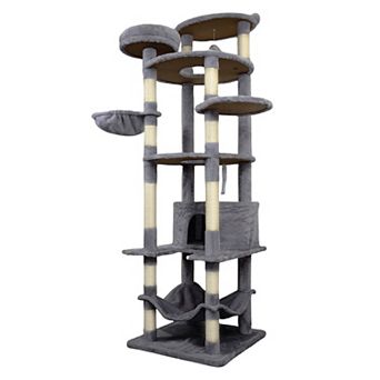 IFMALL Multi-Level Cat Tree Tower with Condo Hammock Scratching Posts Perches