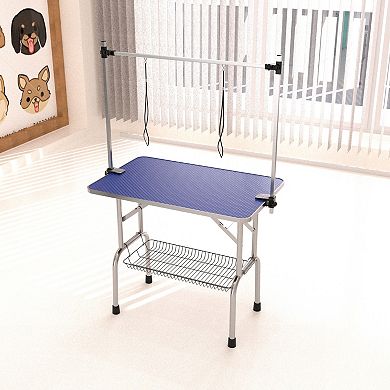 IFMALL Heavy Duty Folding Pet Grooming Table with Adjustable Arm