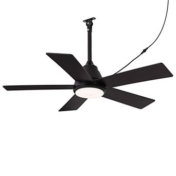Moooni 42" Black Ceiling Fan with Light Fandelier with Light & Remote/APP Control for Indoor/Outdoor
