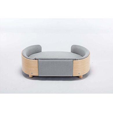 Scandinavian Elevated Pet Sofa Solid Wood Mid Size