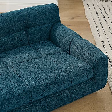 Modern Linen Pet Sofa with Backrest and Armrests for Small Medium Dogs
