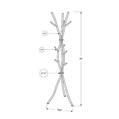 74" Metal Tree Branch Coat Rack 11 Hooks Freestanding Hall Tree