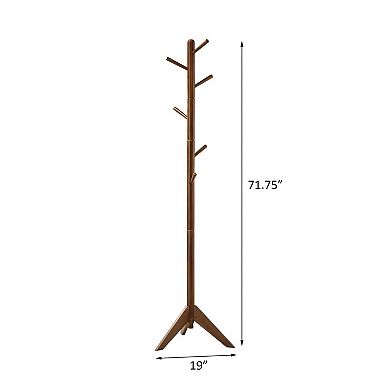 Rotating 6-Hook Coat Rack Stylish Entryway Organizer