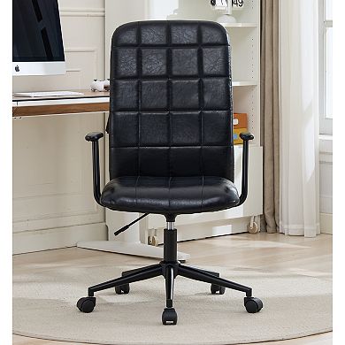 PU leather color office chair, with armrest and high backrest, 360 degree swivel, Ergonomic