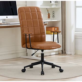PU leather color office chair, with armrest and high backrest, 360 degree swivel, Ergonomic