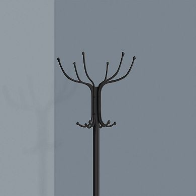 70" Metal Coat Rack 12 Hooks with Umbrella Holder Hall Tree