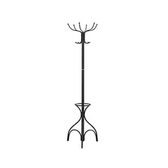 70" Metal Coat Rack 12 Hooks with Umbrella Holder Hall Tree