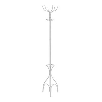 70" Metal Coat Rack 12 Hooks with Umbrella Holder Hall Tree