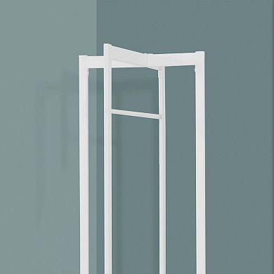 72" Metal Freestanding Coat Rack with Hanging Bar Entryway Hall Tree
