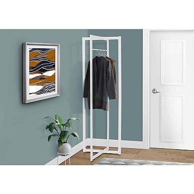 72" Metal Freestanding Coat Rack with Hanging Bar Entryway Hall Tree