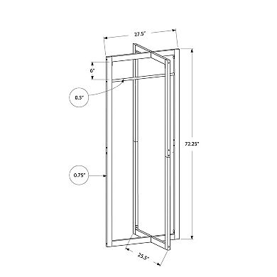 72" Metal Freestanding Coat Rack with Hanging Bar Entryway Hall Tree