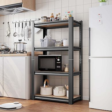 Heavy Duty Storage Rack Adjustable Multi Tier Steel and MDF Organizer