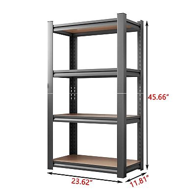 Heavy Duty Storage Rack Adjustable Multi Tier Steel and MDF Organizer