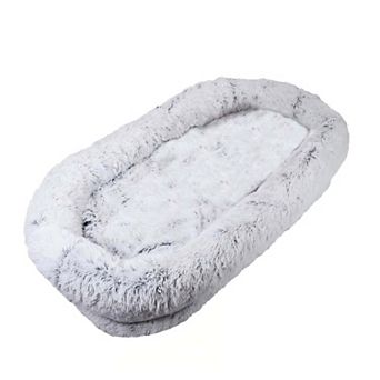Human Dog Bed 71"x45"x14" Washable Faux Fur Orthopedic Pet Bed