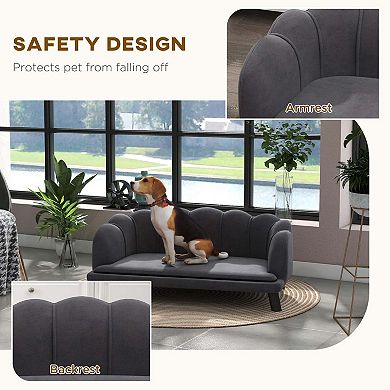Velvet Large Dog Sofa with Pearl Design