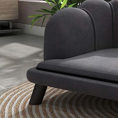 Velvet Large Dog Sofa with Pearl Design