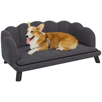 Velvet Large Dog Sofa with Pearl Design